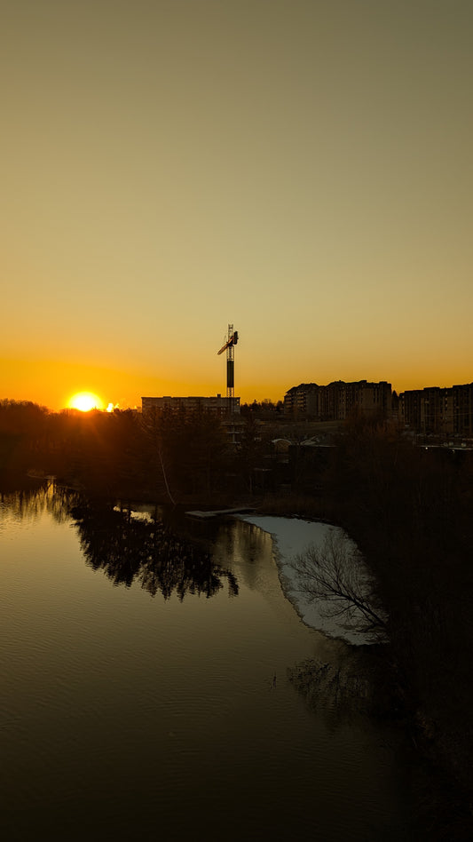 Lever de soleil sur le chantier (Vue Vertuo)